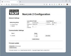 Web interface of NavLink2