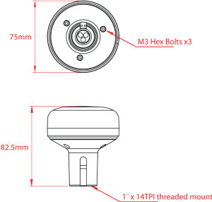 Dimensions of the GPS160 antenna